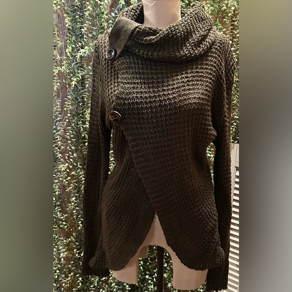 Sweaters - Women's Asymmetrical Button Sweater